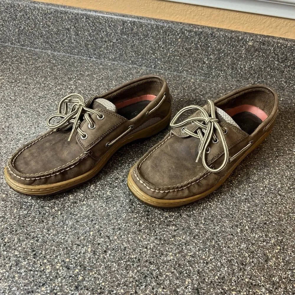 Sperry Top-Sider Mens Size 8 M Brown Leather Loafer Comfort Casual Slip On Shoes
